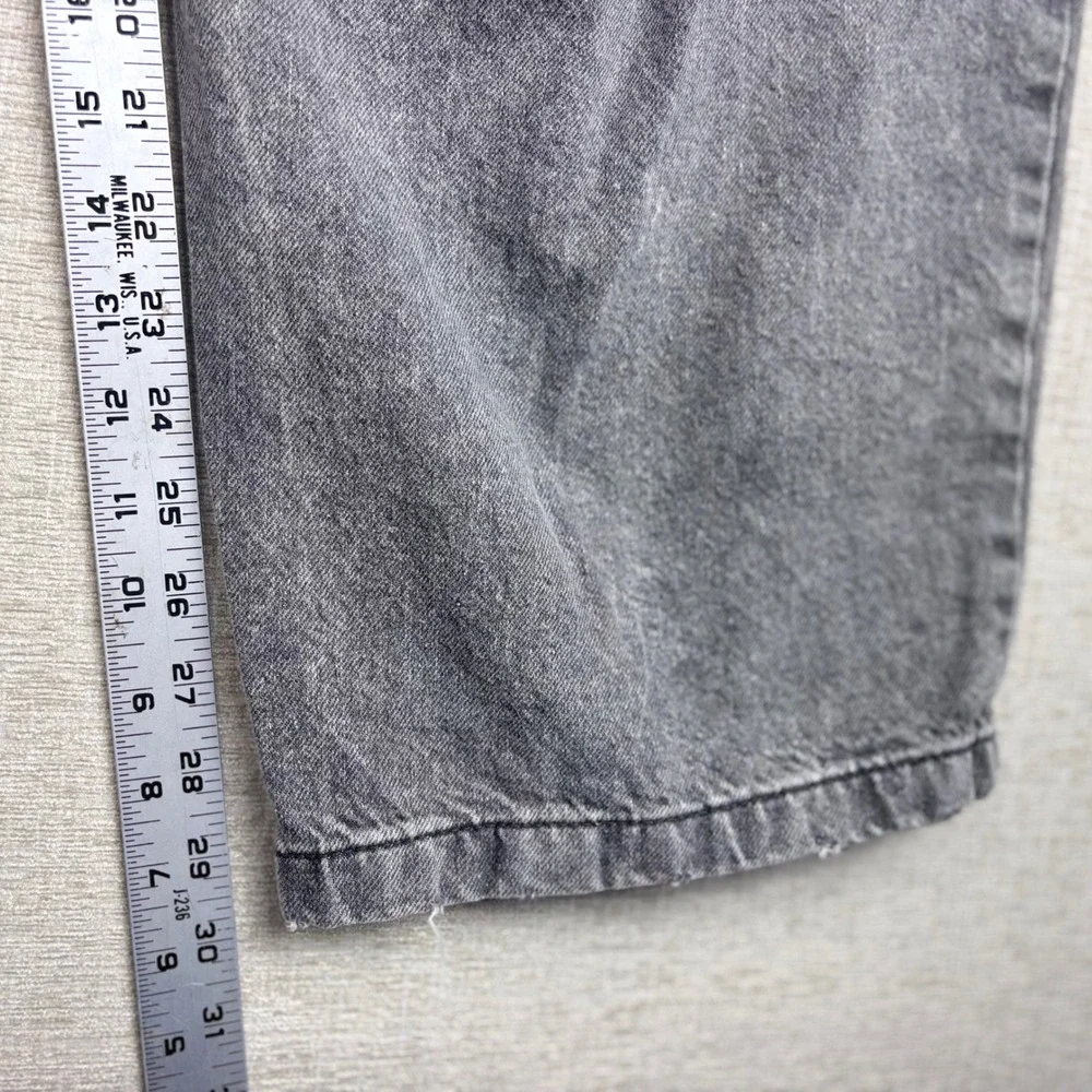 Love For Humanity Men Gray Cargo Jeans Y2K Baggy Wide Leg Multi Pocket W32x29